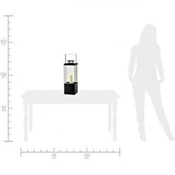 Design24 Metalllaterne – Schwarz/Glas – 41 × 30 cm – Moderne Industrie