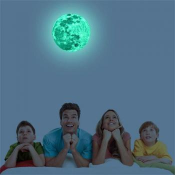 30/20/12/5cm Glow in the Dark 3D Moon Wall Decals for Children's Rooms