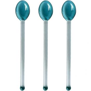 3Pcs Clear Glass Mixing Spoons
