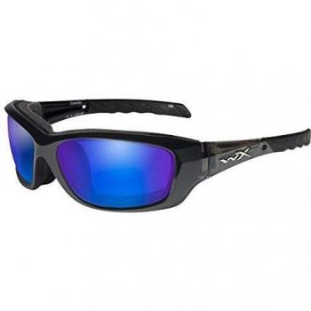 Gravity Polarized Blue Mirror Brille mit Schwarzem Kristallrahmen