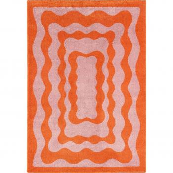 Tapis style rétro orange 120x160 années 70