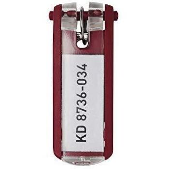 Porte-clés Key Clip rouge, lot de 6