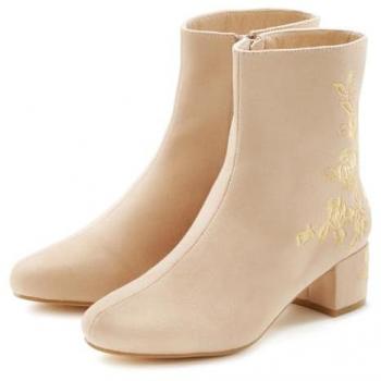Stiefelette LASCANA Gr. 43, beige, Damen, Obermaterial: 100% Textilmaterial