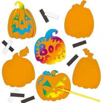 Pumpkin Scratch-Off Art Magnets (Pack of 12)