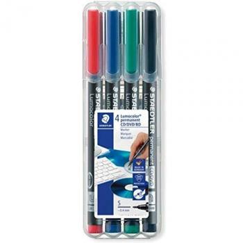 Farbsortiertes Lumocolor Marker‑Set (Staedtler 310 CDSWP4) – 4 Stücke, aufstellbar