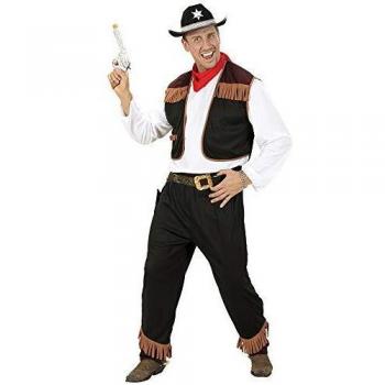 Ensemble cowboy noir WIDMANN Taille L – Chemise + Veste + Bandana + Pantalon polyester
