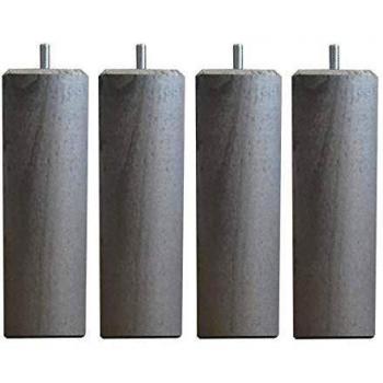 Pieds Métalliques Carrés Lisse – Lot de 4