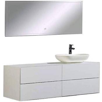 Mobile da bagno Milou 1400 bianco opaco con lavabo O-540 opzionale