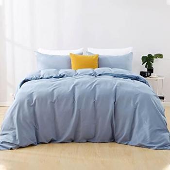 Aisbo Breathable Quilt Covers, Double, Spa Blue, Microfiber