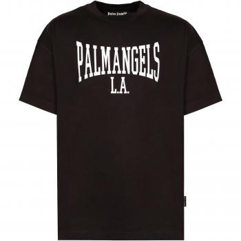 Palm Angels Men's College T-Shirt Black/White XL PMAA001F24JER005