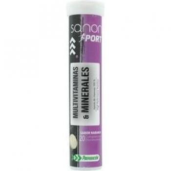 SANON SPORT Power Boost 20 cápsulas efervescentes de vitamina y minerales naranja