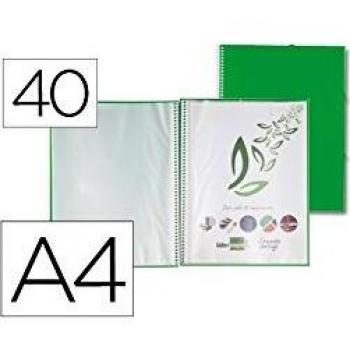 Spiral-Backed Green Display File, 40 Pockets – LIDERPAPEL EC15 – A4