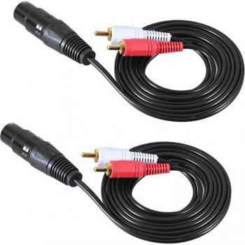 Parche de audio estéreo 1 XLR hembra a 2 RCA macho 5 pies