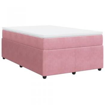 Boxspringbett Samt 120x200 cm in Rosa von vidaXL