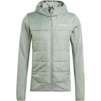 Adidas Chamarra Térmica Con Gorro Terrex Multi Hybrid Plata Verde