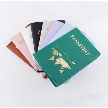 Unisex World Map Travel Passport Wallet Slim PU Leather