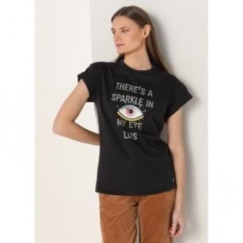 Camiseta Lois Jeans de manga corta negra
