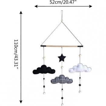 Wooden Stick Felt Cloud Hanging Decor