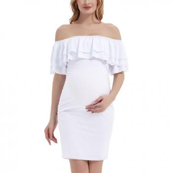 Sommerkleid für schwangere Frauen schulterfrei