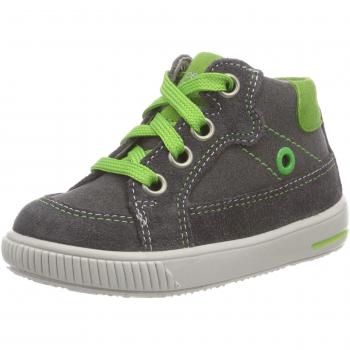 Superfit Baby Jungen Moppy Sneaker, Schwarz (Grau/Grün)