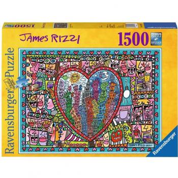 Ravensburger Puzzle 16295 – James Rizzi: Tutto l'Amore, 1500 Pezzi