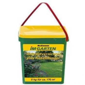 X 5 kg Beckmann UV Rasendünger mit Unkrautvernichter