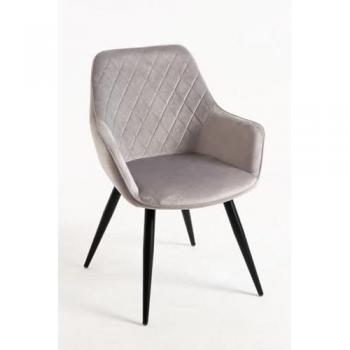 Set de 6 sillas Kres en terciopelo gris