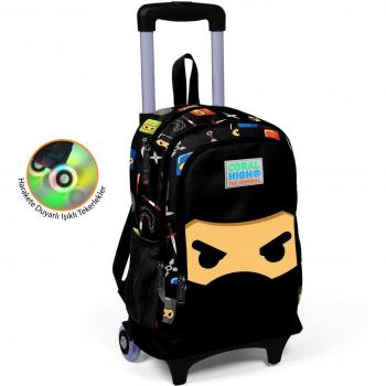 Schwarzer Ninja-Schulrucksack für Kinder von Coral High, 23381