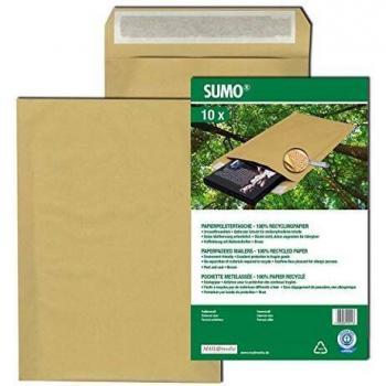 Paquet de 10 pochettes Sumo kraft recyclé, format D, 195x265 mm