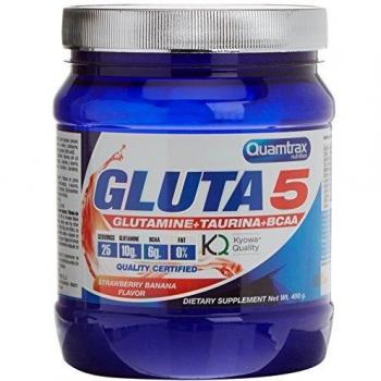 Quamtrax Gluta 5 400g sabor fresa y plátano