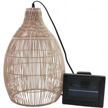 Suspension solaire bohème Holiday H42cm Lumisky Beige Polyrotin