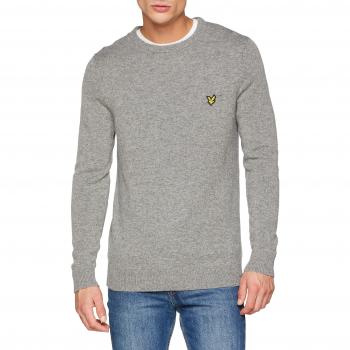 Jersey Lyle & Scott de Cuello Redondo, Gris (Mid Grey Marl), Talla X-Large