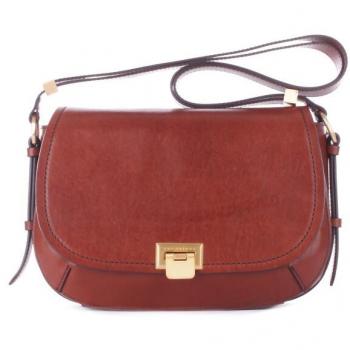 The Bridge Federica Brown Leather Shoulder Bag 25 cm