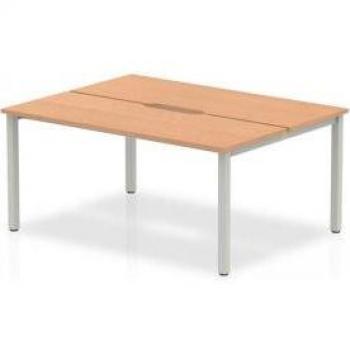 Oak Top B2B Desk by Evolve – Silver Frame Edition
