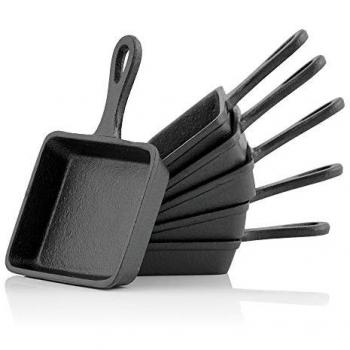 Casserole BBQ-Toro pour raclette en fonte (6 pièces) 12,5 x 18 cm avec plateau