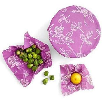 Faltschäume aus Bienenwachs von Bee's Wrap, Set mit 3 Größen, violett