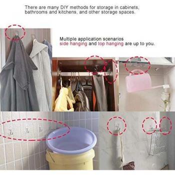 Strong Adhesive Hooks, Waterproof Self-Adhesive Wall Hooks
