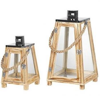 2‑teiliges Holzlaternen-Set Lund H30+