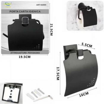 Support de Rouleau Toilette Noir