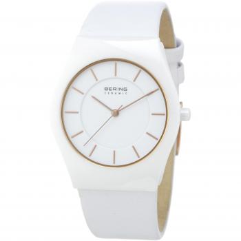 BERING Damen-Uhr: Quarz Ceramik Collection, Calf Leather Strap, Sapphire Glass 32035‑656