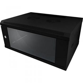 27U Wall-Mounted Network Rack, Black Finish