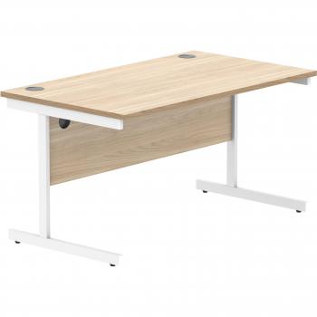 Dual-Color Cantilever Steel Desk 1400x800 (Oak/White)