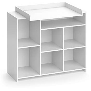 Wickelkommode Oskar Simple Weiß mit 4 Faltboxen