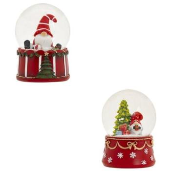 Gnome d’Hiver en Verre Rouge, 14 cm