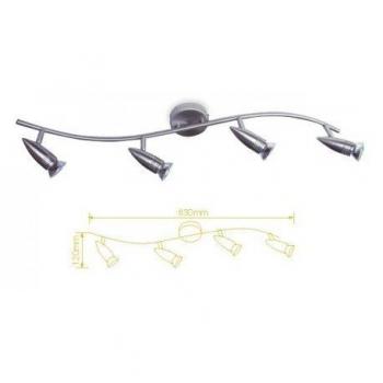Quatre Spots LED Halo GU10 en Fini Nickel Satiné 1901059