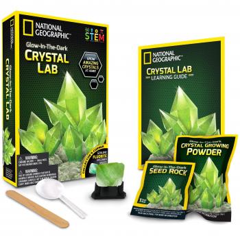 National Geographic Phosphorescent Crystal Creation Pack – Includes True Fluorite Specimen