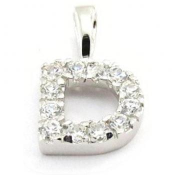 Pendentif Plaqué Or Lettre D Blanc