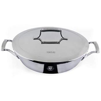 12‑Inch Voyage Sauté Pan – Try‑Ply Stainless with Lid