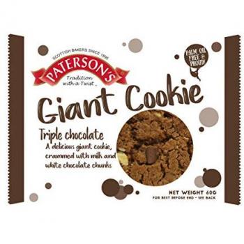Bronte Patersons Triple Chocolate 60 g Giant Cookies, 18-Pack
