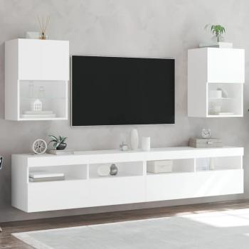 Meuble TV sur roulettes avec lumières LED 40,5x30x60 cm